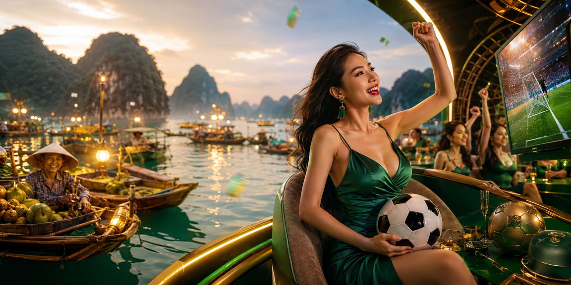 Người dùng tại Vịnh Hạ Long theo dõi kèo cá cược lễ hội trên điện thoại di động