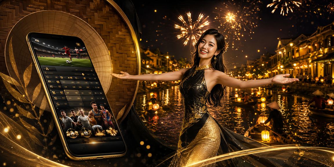 Không gian cá cược thể thao phong cách Hội An với nón lá truyền thống